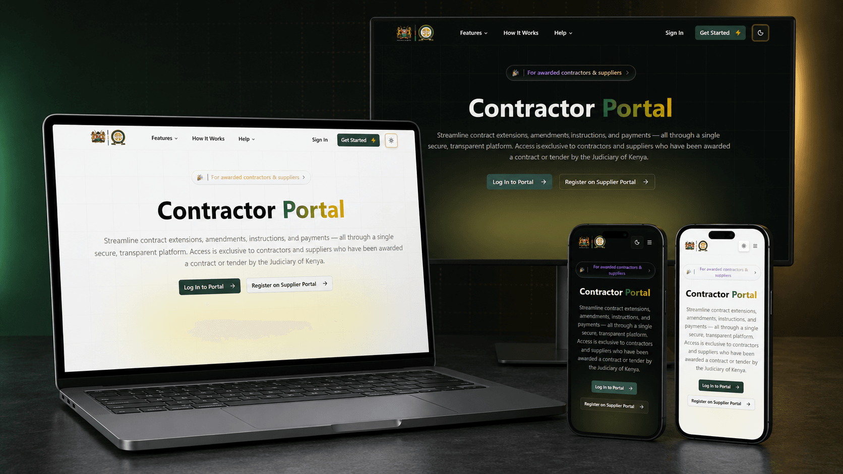 Preview of Judiciary of Kenya Contractors Portal