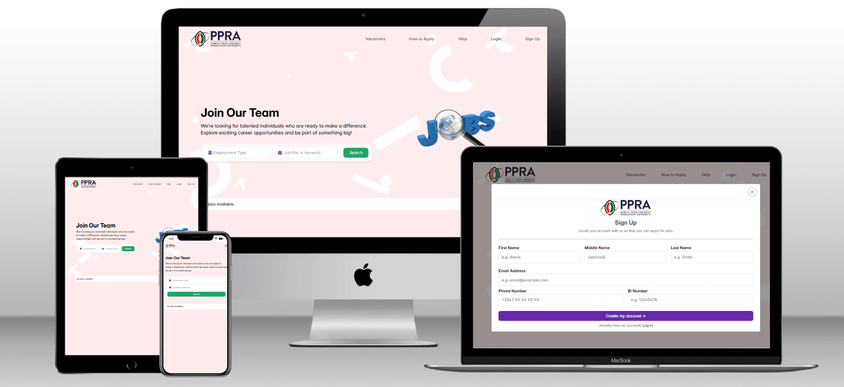 Preview of PPRA E-Recruitment Portal